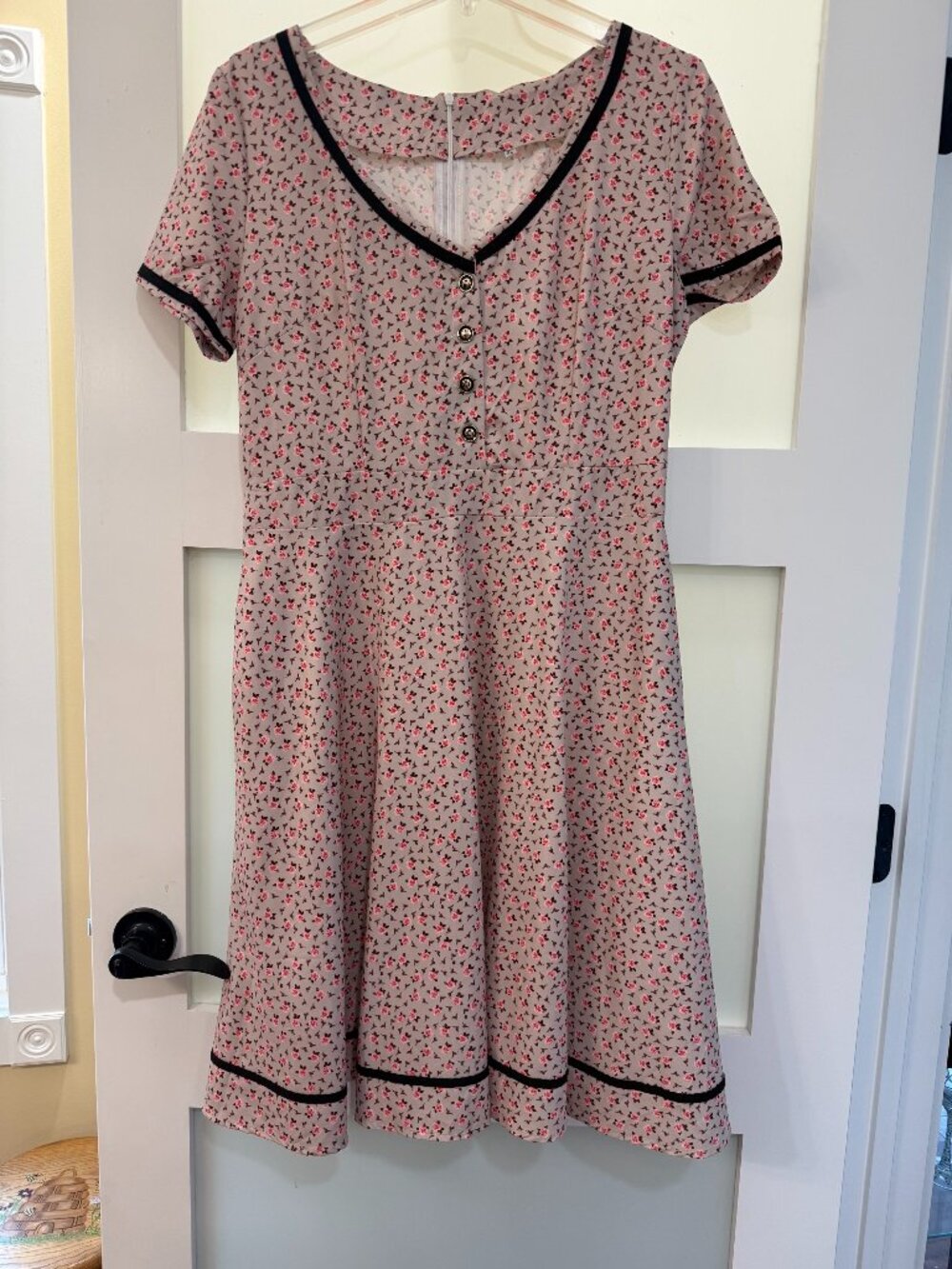 Vintage-inspired Short-sleeve A-line Dress